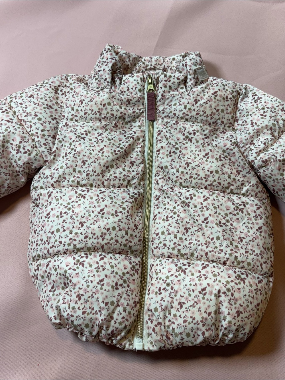 H&M Pink Floral Puffer Jacket